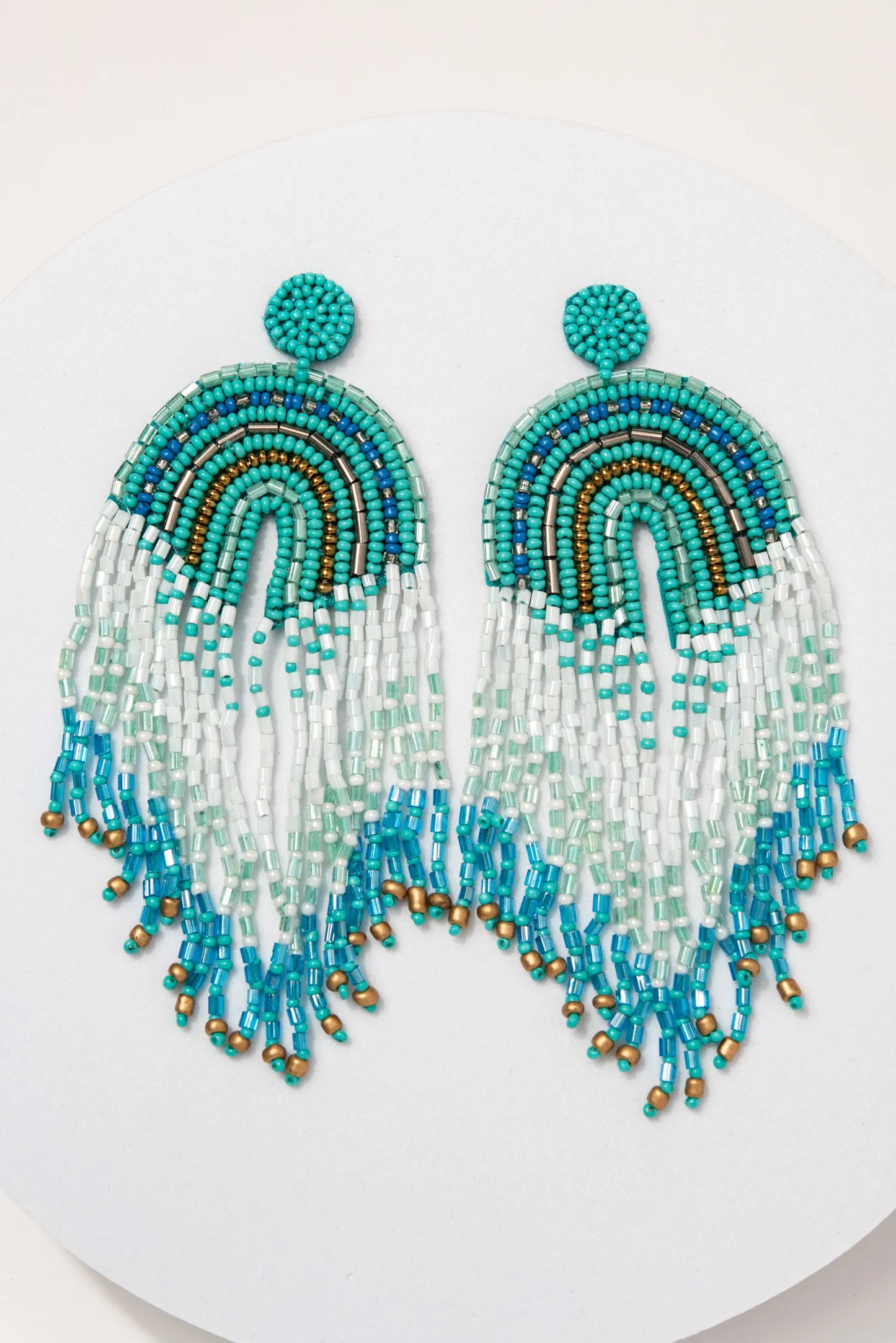 Abby Seed Bead Fringe Earrings