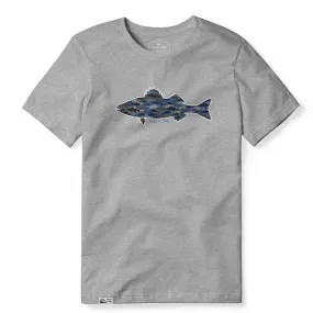 'Bass Camo' T-Shirt - Heather Grey