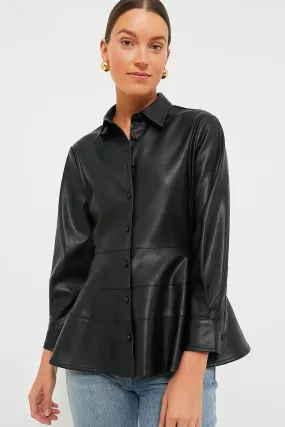 Black Leather Ashlen Blouse