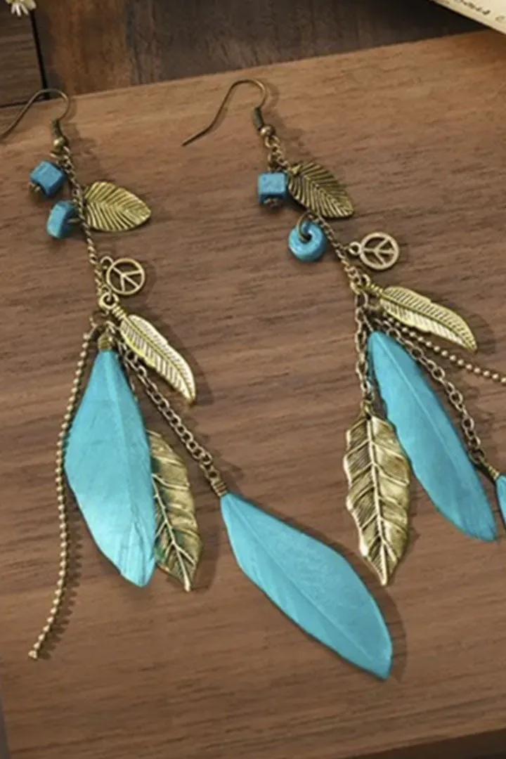 BOUCLES D'OREILLE PLUMES & CHAÎNES