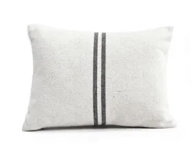 Lumbar Pillow Cover - White with two Black Stripe - Assouirri