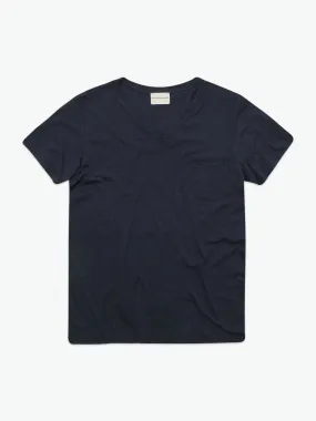 Modal Blend V-neck Pocket T-shirt Midnight Blue