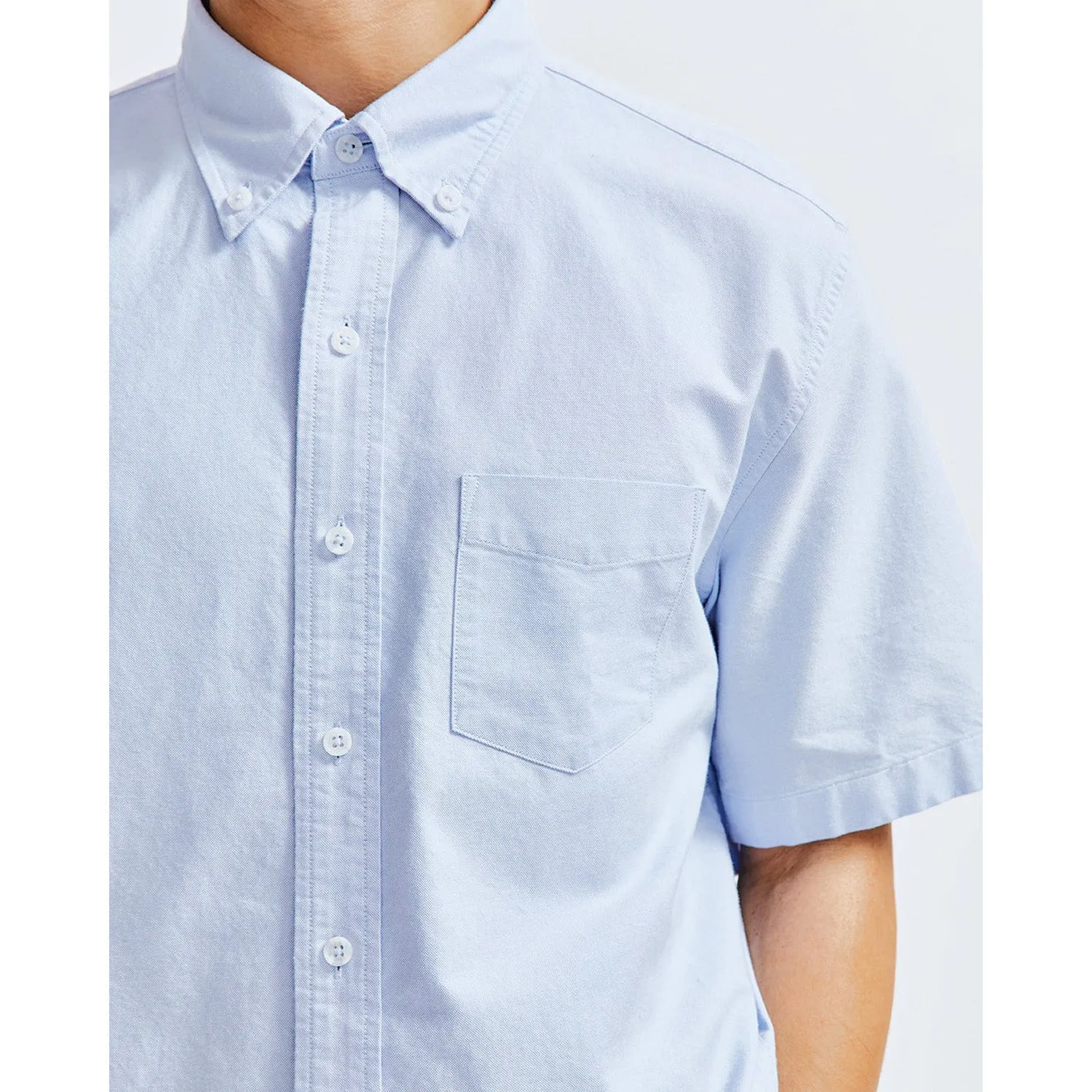 Reigning Champ Men Woven Windsor Oxford Shirt Light Blue RC-8003-LBLU