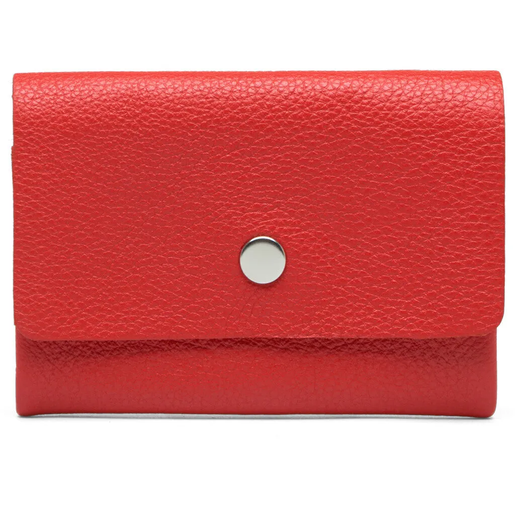 Small wallet/credit card holder in soft leather / 16040 - Red