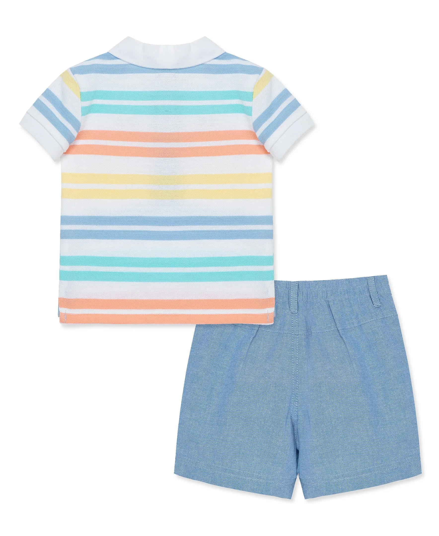 Stripe Puppy Polo Short Set (12M-24M)