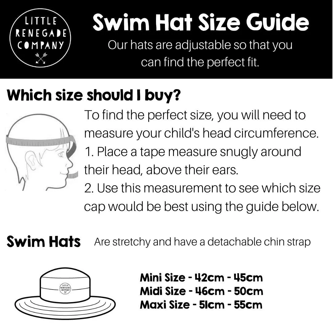 WHEELS N ROADS SWIM HAT - 3 Sizes