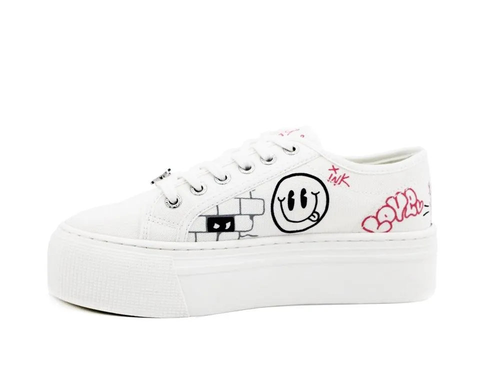 WINDSOR SMITH Sneaker Ox Platform Graffiti White RHEA