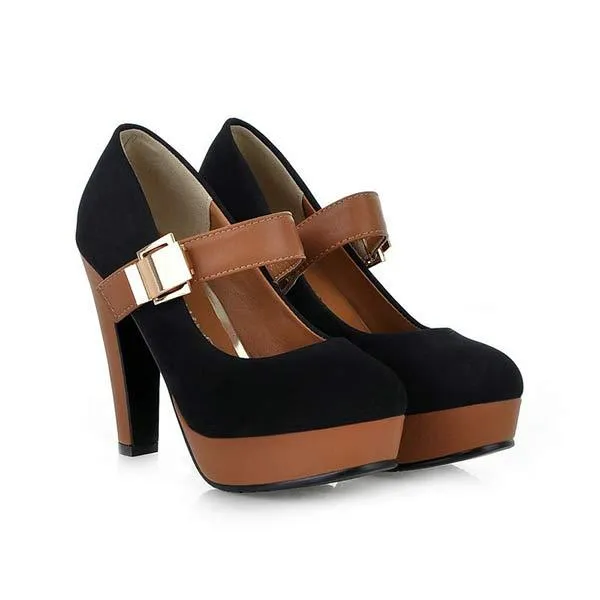 Women'S Buckle Platform Super High Heel Shoes 30098722C